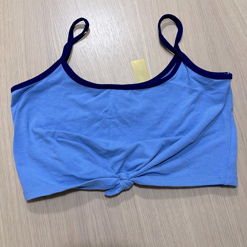 BDG Urban outfitters small blue tie front crop